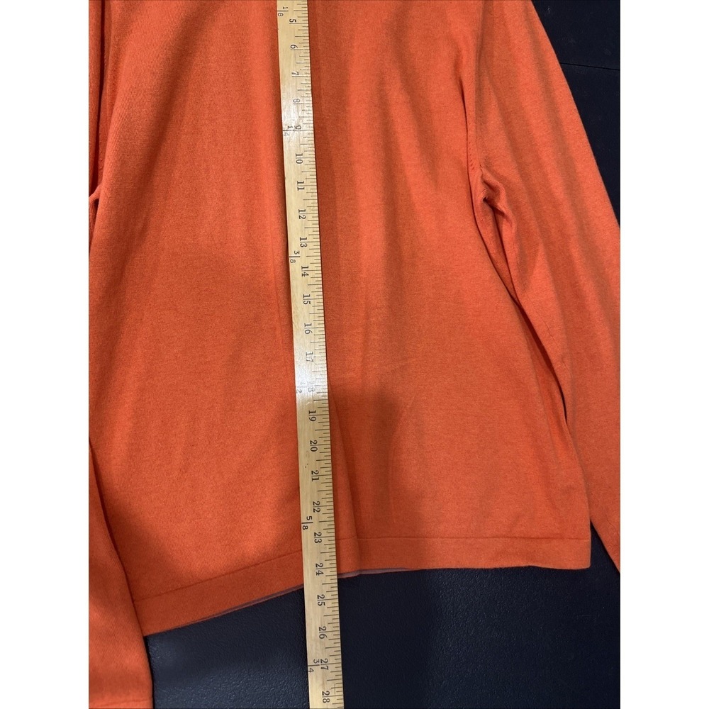 Banana Republic Sweater Mens L Burnt Orange Silk Blend Quarter Zip Mock Neck - Picture 7 of 7